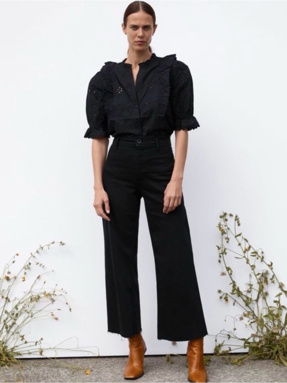 Zara Marine Straight Jeans Black